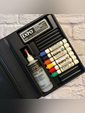 Vintage 1990’s Expo “Dry-Erase System” markers + cleaner + eraser